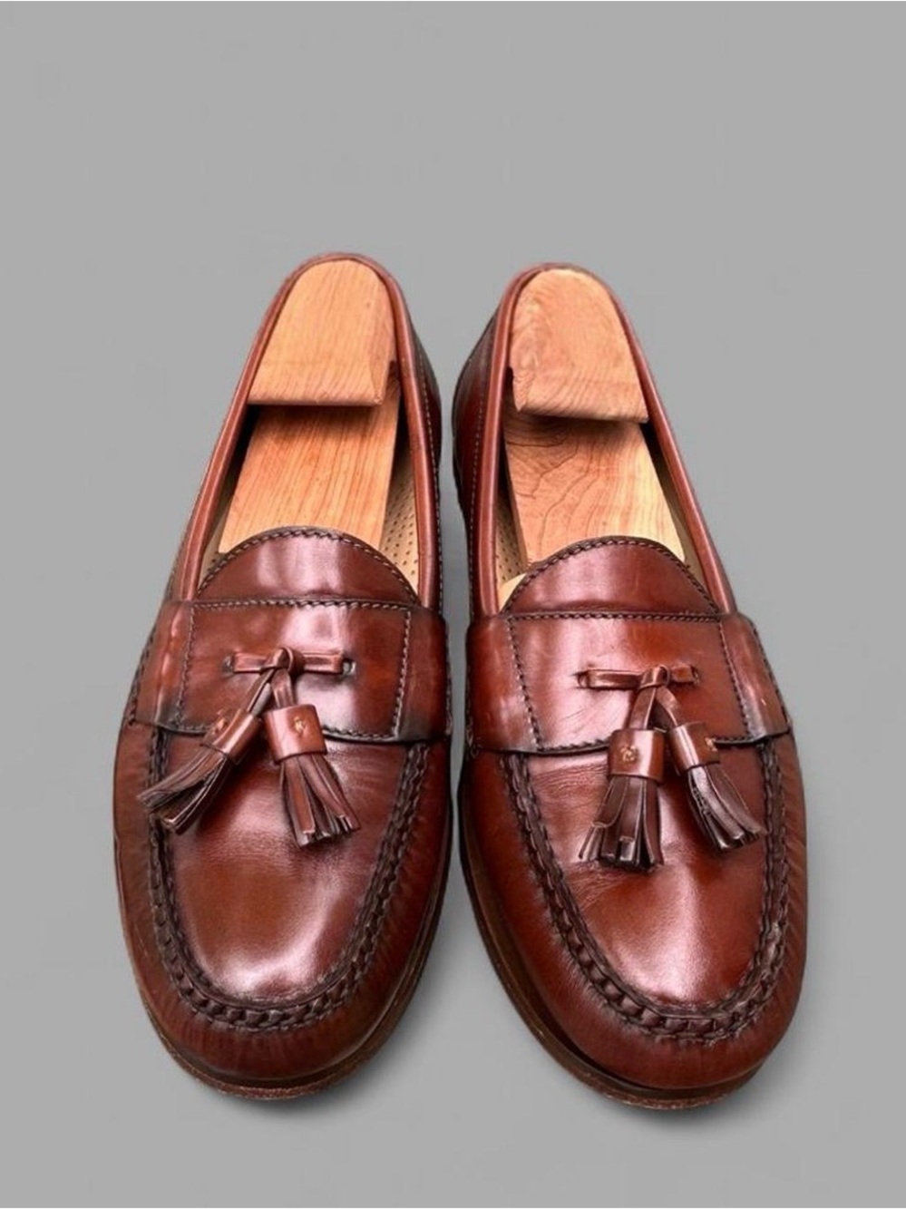 Vintage Cole Haan Burgundy Leather Tassel Loafers - Size 9D